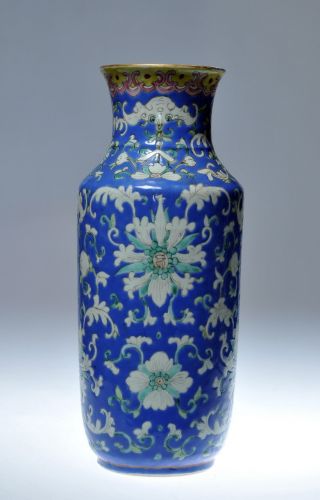 Awesome 9”h Colorful Antique Chinese Porcelain Vase Relief Enamels C.  1850 photo