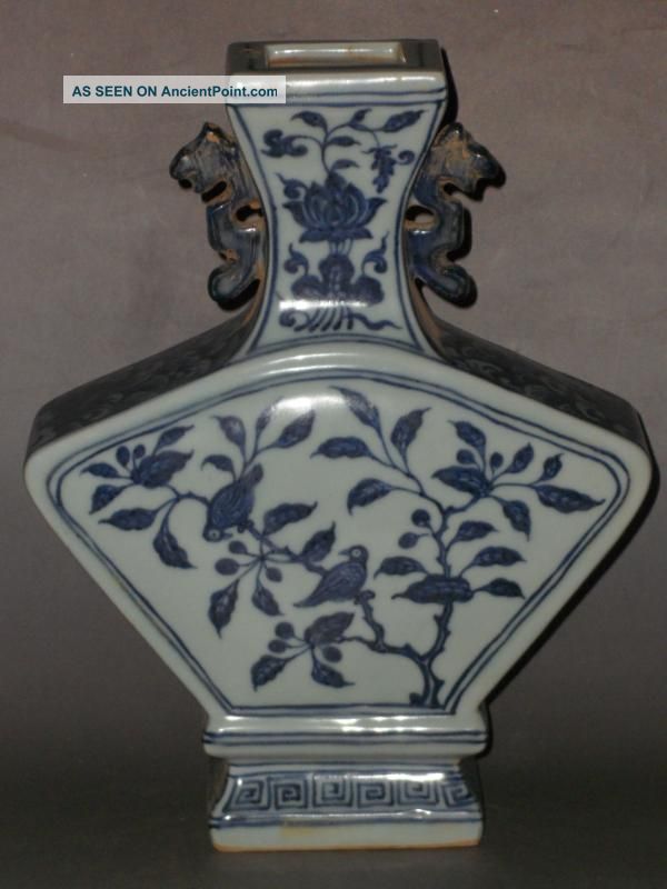 Rare Chinese Blue&white Porcelain Vase With Flowers Vases photo