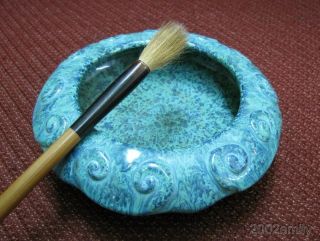 Chinese Lu Jun Glaze Porcelain Inkwell / Brush Washer photo