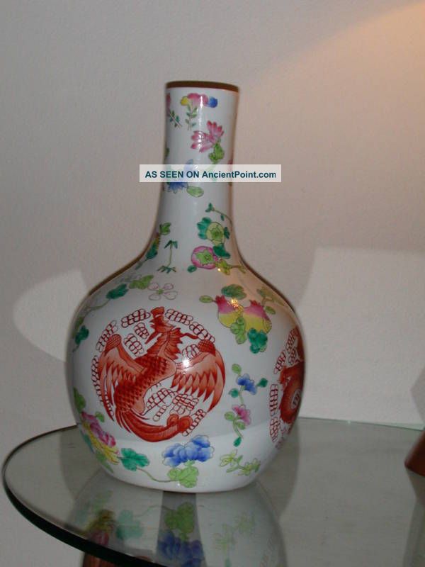 Rare Early Chinese Dragon Porcelain Famille Rose Vase Vases photo