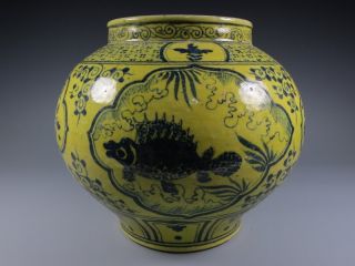 A Fine Chinese Yellow Porcelain Jar Pot photo