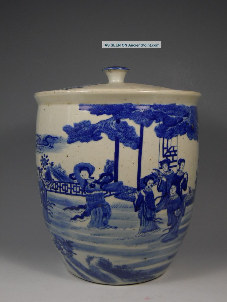 A Large Outstanding Chinese Blue And White Porcelain Pot Vases photo