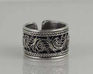China Old Armor Plating Silver Lucky,  Ring,  Bright Christmas Gift photo