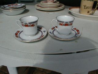Vintage Crown Ming Fine China Old Imari Cups & Saucers photo