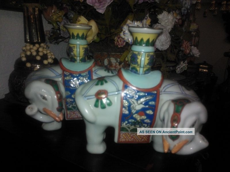 Pair Of Chinese Export Porcelain Candlesticks Other photo