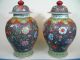 Pair Of Chinese Antique Porcelain Temple Jars With Qianlong Mark,  Late 19th C Vases photo 3