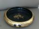 Large Antique Chinese Mirror Black Lacquer & Gilt Bowl Dragon 19th Century Bowls photo 4