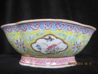 Vintage Chinese Hand Painted Porcelain Bowl photo