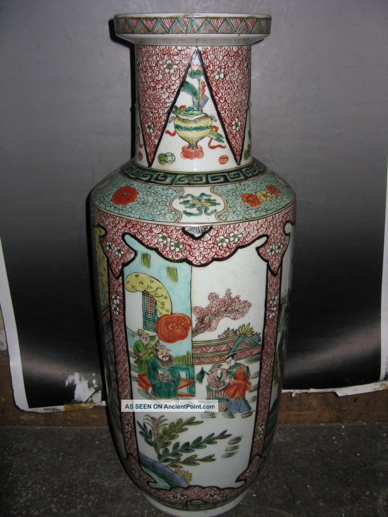Chinese Old Noble Delicate Micai Porcelain Figure Vase Vases photo