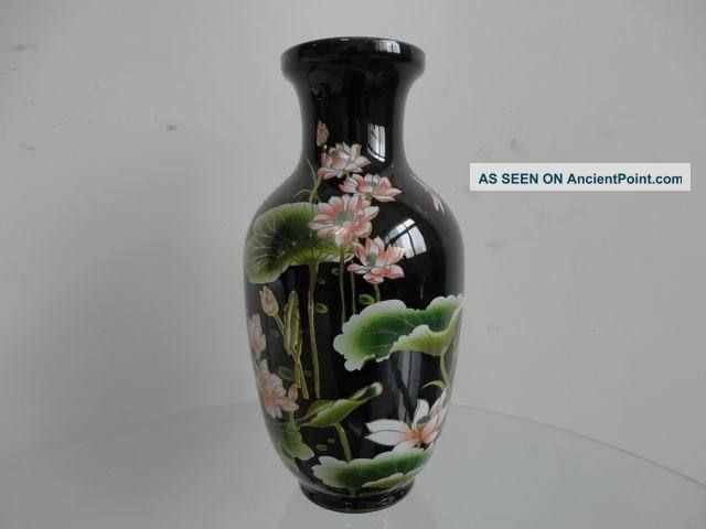 Vase Flower Lotus Ceramic Graceful Chinese Exquisite Antique Vases photo
