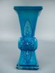 Old Chinese Porcelain Turquoise Glaze Gu - Form Vase - Vessel Gu Form Vases photo 1