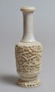 Early 20c Fine Chinese Carved Bone Miniature Vase Or Snuff Bottle 7”h W Dragons Snuff Bottles photo 1