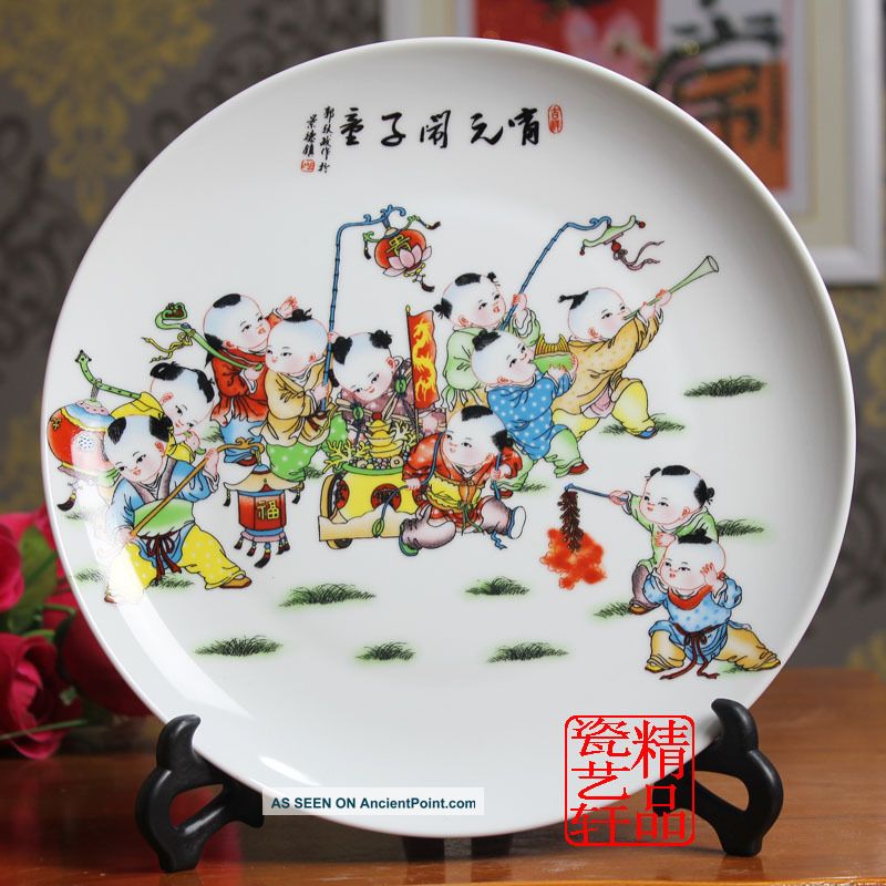Antique Chinese Famille - Rose Porcelain - Frolic Children Show Dish Vases photo
