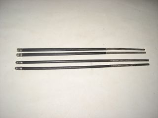 Two Pair Antique Chinese Silver Cover Ebony Chopsticks photo