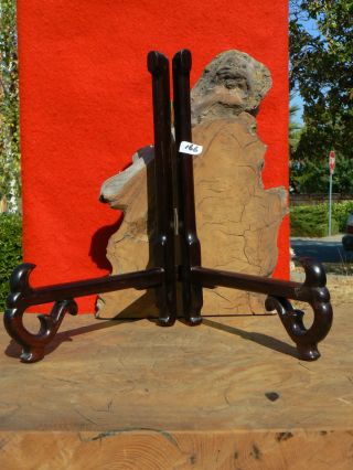 166 Vintage Wood Stand For Plate Or Shallow Bowl To Display 11 