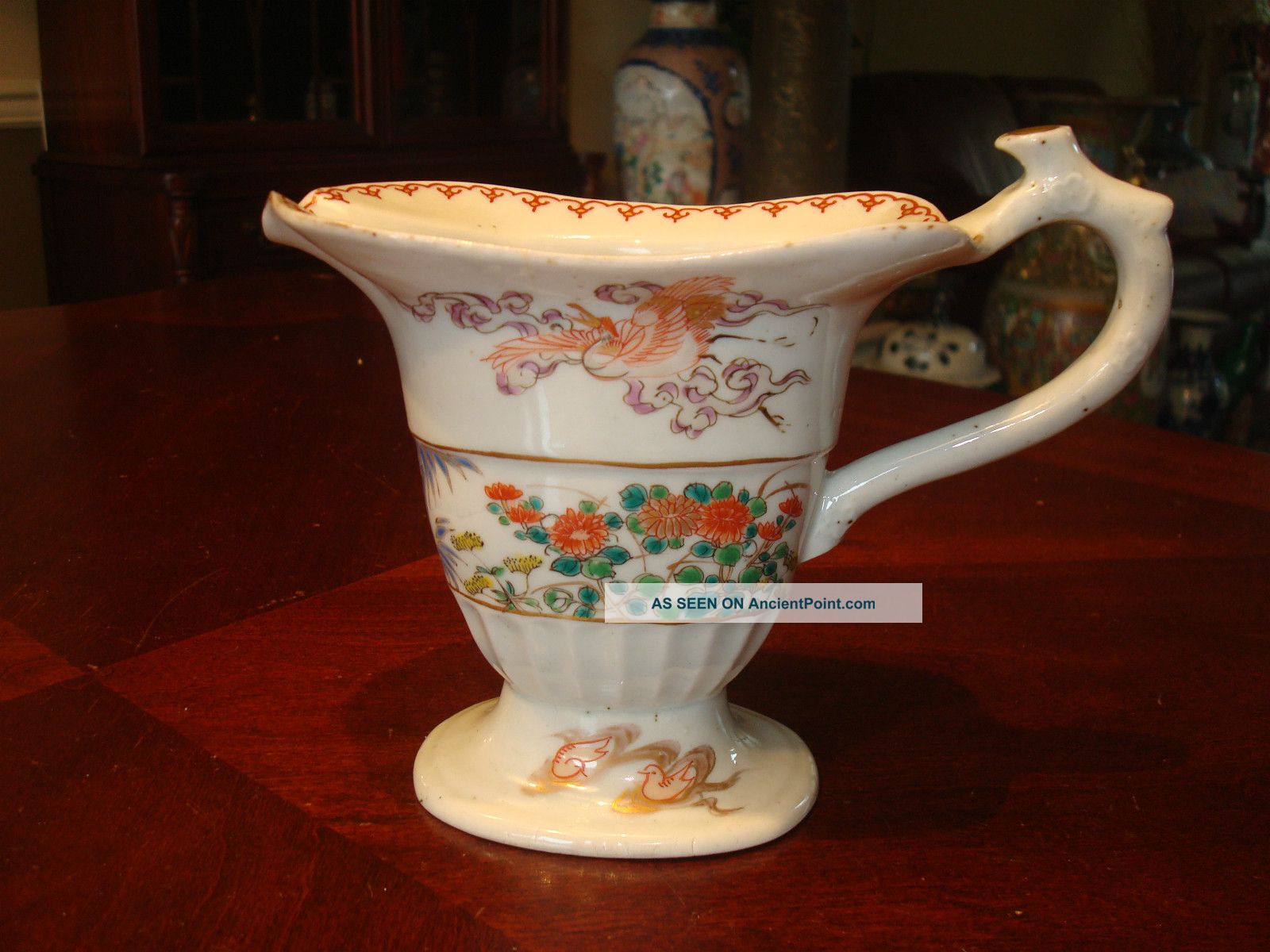 Antique Chinese Famille Rose Helmet Form Creamer,  18th C,  Qianlong Bowls photo
