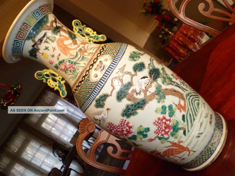 Antique Chinese Famille Rose Vase,  19th C Vases photo