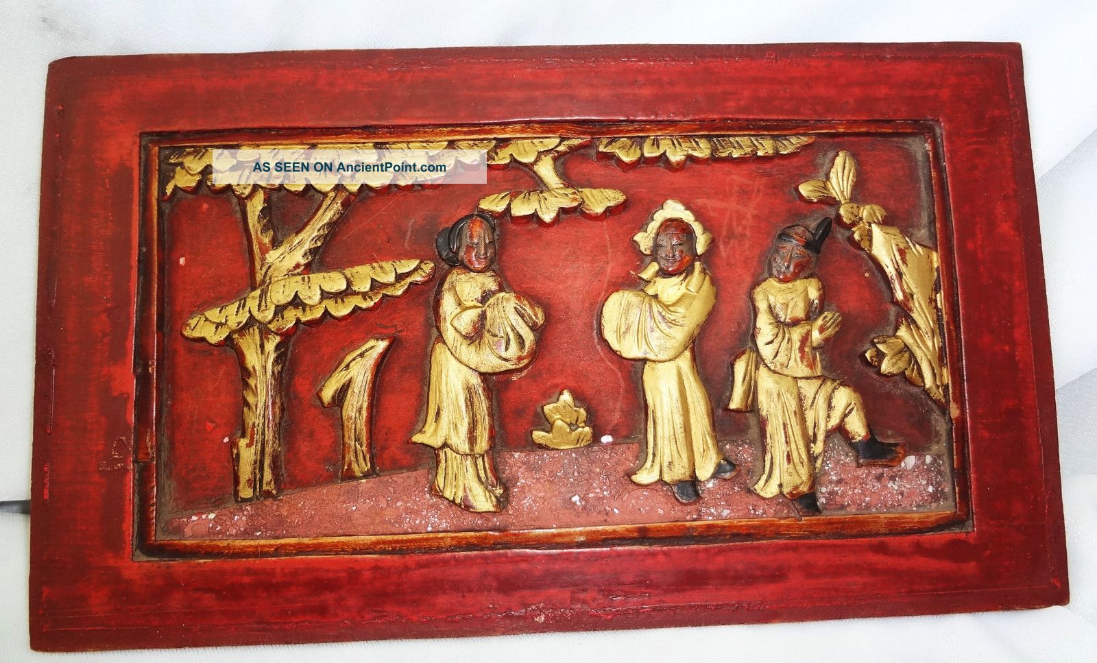 19ct Chinese Wooden Carved Furniture Panel 