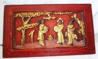 19ct Chinese Wooden Carved Furniture Panel 