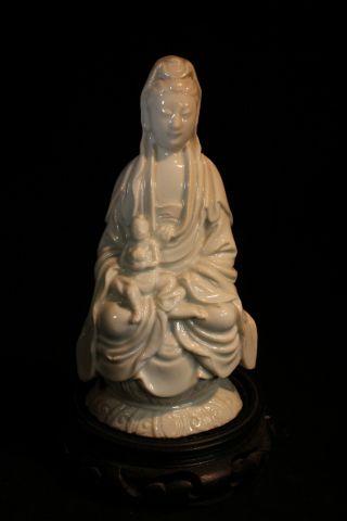 Vintage Chinese Hand Carved Porcelain Kuan Yin photo