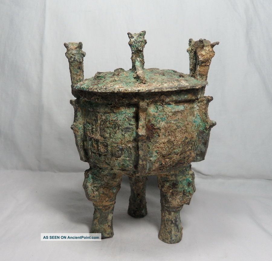 201 Asian China Bronze 3 Legs Vessel Ding Other photo