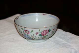 Item 1163 Antique Chinese Large Floral Porcelain Bowl 18th Century photo