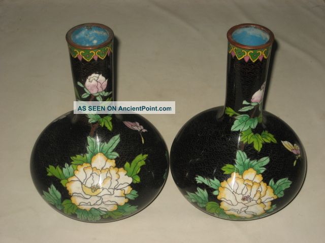 A Pair Antique Chinese Cloisonne Vase Other photo
