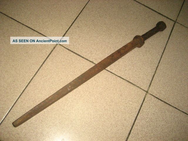 Exquisite Big Antique Chinese Qing Dynasty Iron Weapon Jian With Groove Other photo