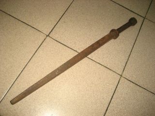 Exquisite Big Antique Chinese Qing Dynasty Iron Weapon Jian With Groove photo