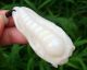 Chinese Celadon Nephrite Jade Carved Chinese Cabbage Pupa Pendant 65x30x20mm Other photo 1
