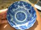 Chinese Export Blue White Porcelain Nesting Bowls 3 Old Flow Blue Floral Bowls photo 2