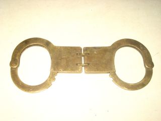 Rare Antique Chinese Folding Copper Handcuff photo