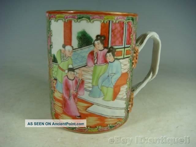Rare Chinese Gilded Rose Medallion Porcelain Teacup Vases photo