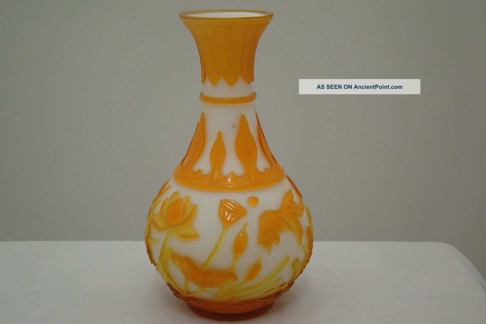 Gorgeous Antique Chinese Peking Glass Vase Fabulous Details Vases photo