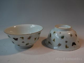 A Apir Fine Chinese Famille Rose Porcelain Bowls photo