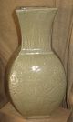Pair Antique Chinese Carved Celadon Porcelain Vases As - Is Condition Vases photo 5