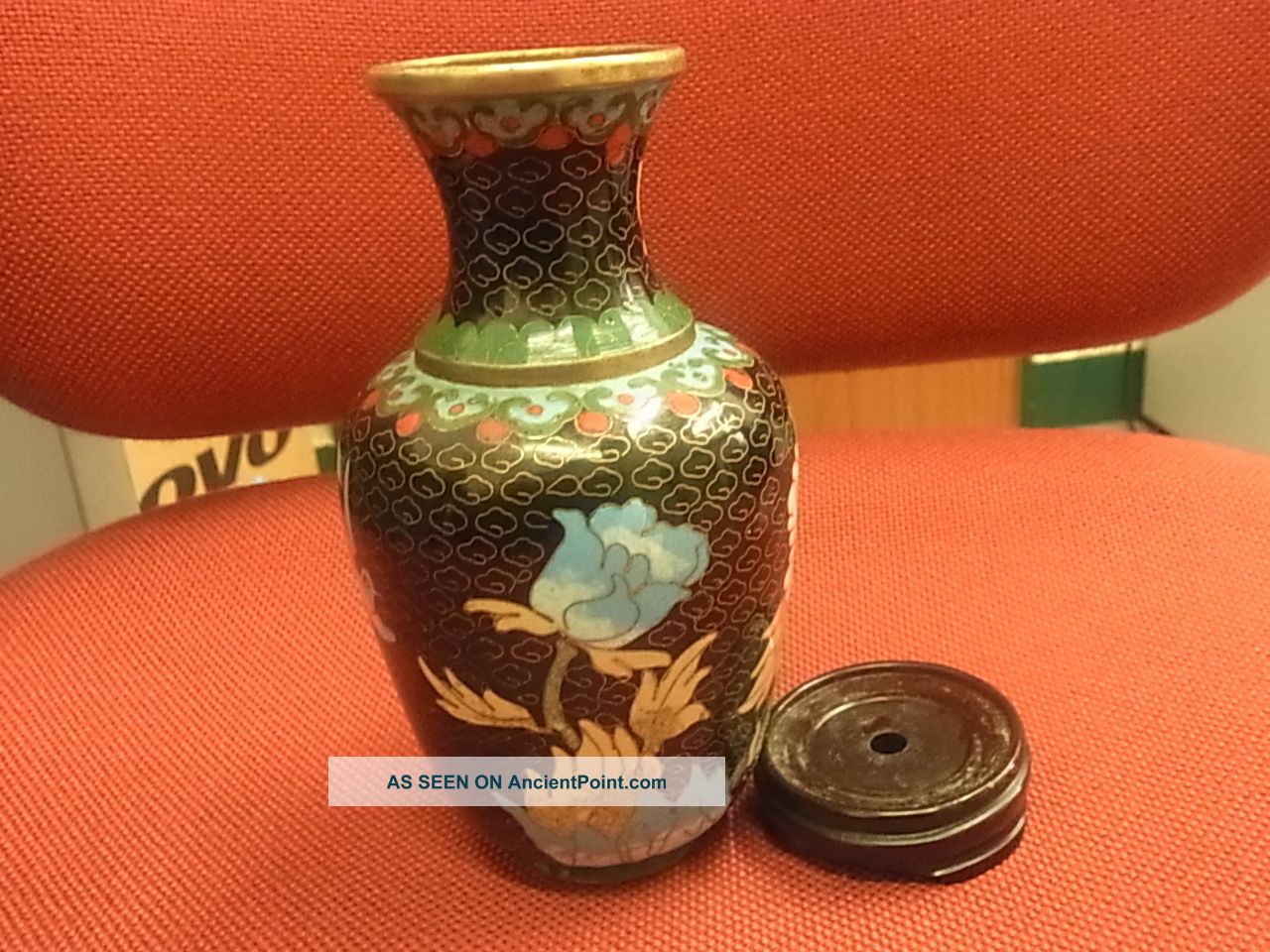 Rare Ancient China Elegant Flower Cloisonne Vase Vases photo