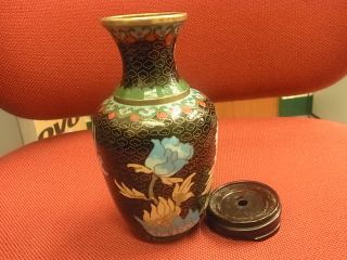 Rare Ancient China Elegant Flower Cloisonne Vase photo