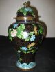 Antique Chinese Cloisonne Enamel Floral Vases With Lid Vases photo 2