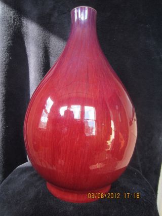 Huge Vintage Chinese Red Porcelain Vase photo