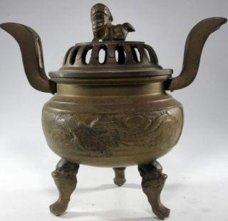 Fine Antique Chinese Bronze Censer,  Early 20th C photo