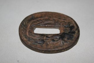 Rare Antique Chinese Iron Japanese Sword Block photo