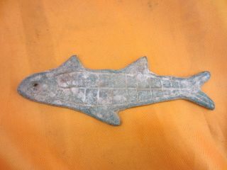 Collection Chinese Bronze Age Primitive Society Rare Unique Fish Shape Money K14 photo