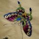 Antique Chinese Embroidered Uncut Pair Textile Sleeve Bands Ca.  1890 Butterflies Other photo 3