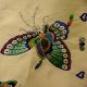 Antique Chinese Embroidered Uncut Pair Textile Sleeve Bands Ca.  1890 Butterflies Other photo 4