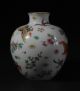 A Well Painted Famille Rose Vase With Butterflies.  Jurentang Mark Vases photo 3