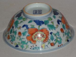 Chinese Doucai Porcelain Blossoms Bowl photo
