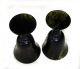 20ct Pair Chinese Dark Green/ Black Jade Carved Stemmed Cups (chot) Other photo 7