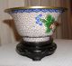 Lovely Collectable Old Vintage Chinese Cloisonne Peonies Bowl,  Unmarked,  6 