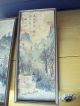 2 Rare Signed Chinese Japanese Japan Fan Watercolor Mountain Calligraphy & Seal Paintings & Scrolls photo 3